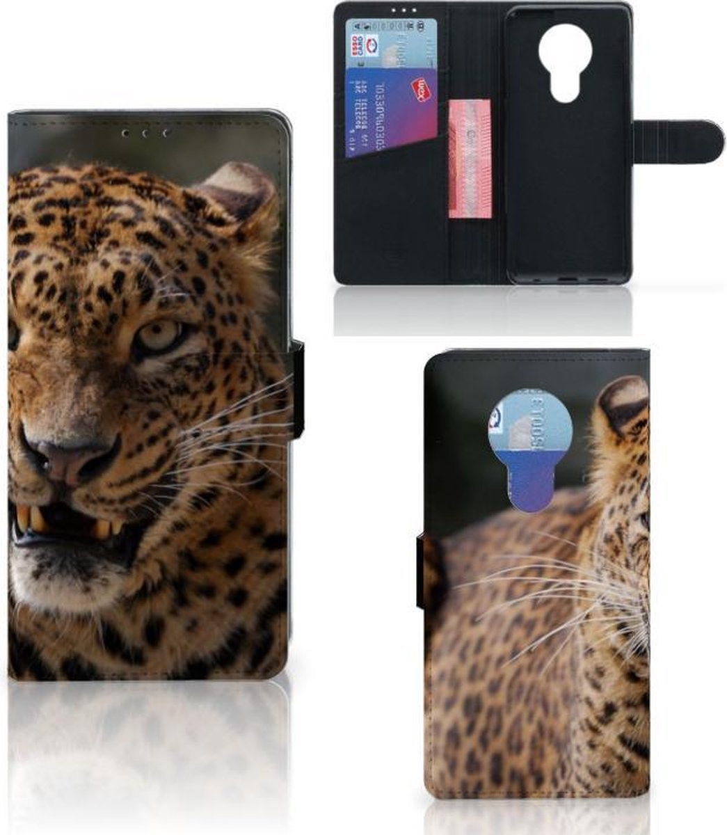Nokia 5.3 Telefoonhoesje met Pasjes Luipaard