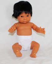 The Doll Factory Babypoppen Mexicaans Jongetje met Haar 34 cm