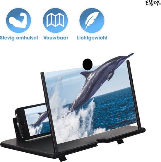Enjoy Inc ® - Vergrootglas voor Smartphone - Beeldschermvergroter Smartphone - Zwart - Enjoy Inc