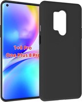 OnePlus 8 Pro hoes TPU Siliconen Case Cover Zwart Hoesje Pearlycase