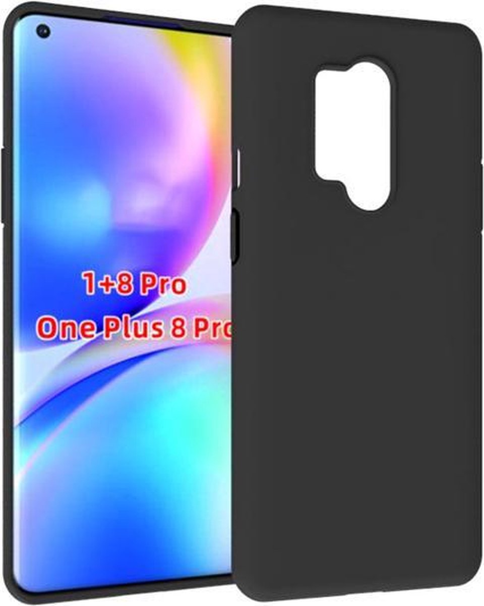Geschikt voor OnePlus 8 Pro hoes TPU Siliconen Case Cover Zwart Hoesje Pearlycase