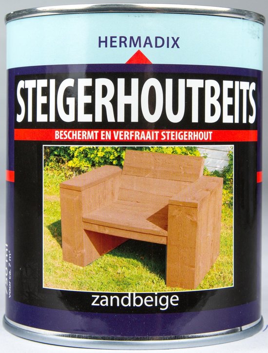 Hermadix Steigerhoutbeits - 0,75 liter - Zand beige