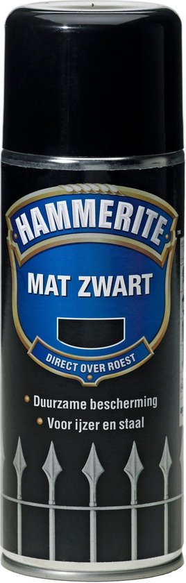 Hammerite Metaallak - Mat - Zwart - 400 ml - Hammerite