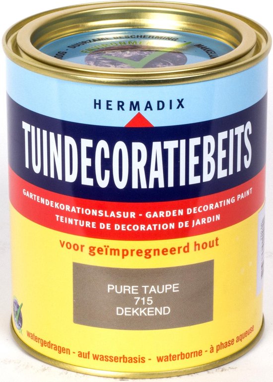 Hermadix Tuindecoratiebeits dekkend 715 Pure Taupe - 0,75 l