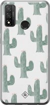 Huawei P Smart 2020 hoesje siliconen - Cactus print | Huawei P Smart (2020) case | groen | TPU backcover transparant