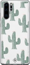Huawei P30 Pro hoesje siliconen - Cactus print | Huawei P30 Pro case | groen | TPU backcover transparant