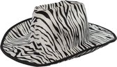 Partychimp Cowboyhoed Zebra Polyester Zwart/wit One-size
