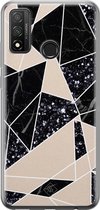 Huawei P Smart 2020 hoesje siliconen - Abstract painted | Huawei P Smart (2020) case | zwart | TPU backcover transparant