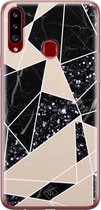 Samsung A20s hoesje siliconen - Abstract painted | Samsung Galaxy A20s case | zwart | TPU backcover transparant