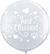 Qualatex - Ballonnen hart Just Married (2 stuks)