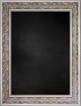 Zwart Krijtbord met Polystyrene Lijst - Zilver - 68 x 68 cm - Lijstbreedte: 90 mm - Barok