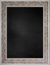 Zwart Krijtbord met Polystyrene Lijst - Zilver - 78 x 98 cm - Lijstbreedte: 90 mm - Barok