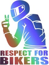 Respect for bikers sticker - Auto stickers - Auto accessories - Stickers volwassenen - 11 x 15 cm multicolour