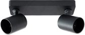 Opbouw plafond spot dubbel | zwart | kantelbaar | GU10 fitting
