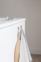TweeDoek - gebroken wit & warmgrijs - design handdoek en theedoek in één! - Biologisch katoen