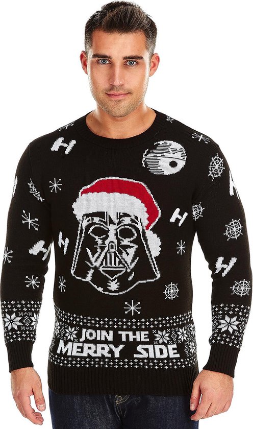 Foute Kersttrui Heren - Christmas Sweater "Join the Merry Side" - Mannen Maat L - Kerstcadeau