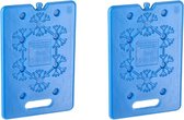 2x Blauwe koelelementen 600 gram 20 x 30 cm - Koelblokken/koelelementen voor koeltas/koelbox