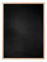 Zwart Krijtbord met Aluminium Lijst - Beuken - 51 x 71 cm - Lijstbreedte: 10 mm - Houtlook