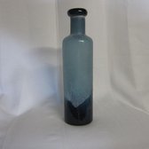 ZoeZo Design - Vaas - fles - Frosted - Blauw - 37 x Ø 9 cm - opening Ø 3.5 cm - waterdicht