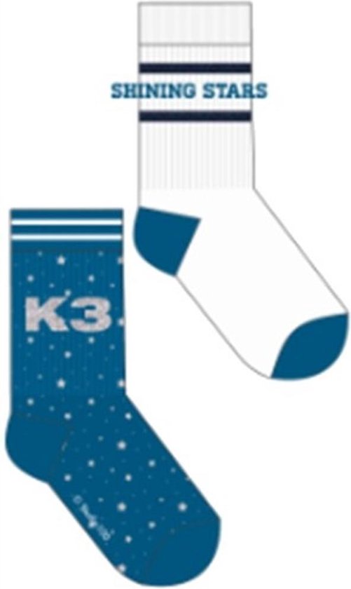 K3 sokken sterren blauw wit