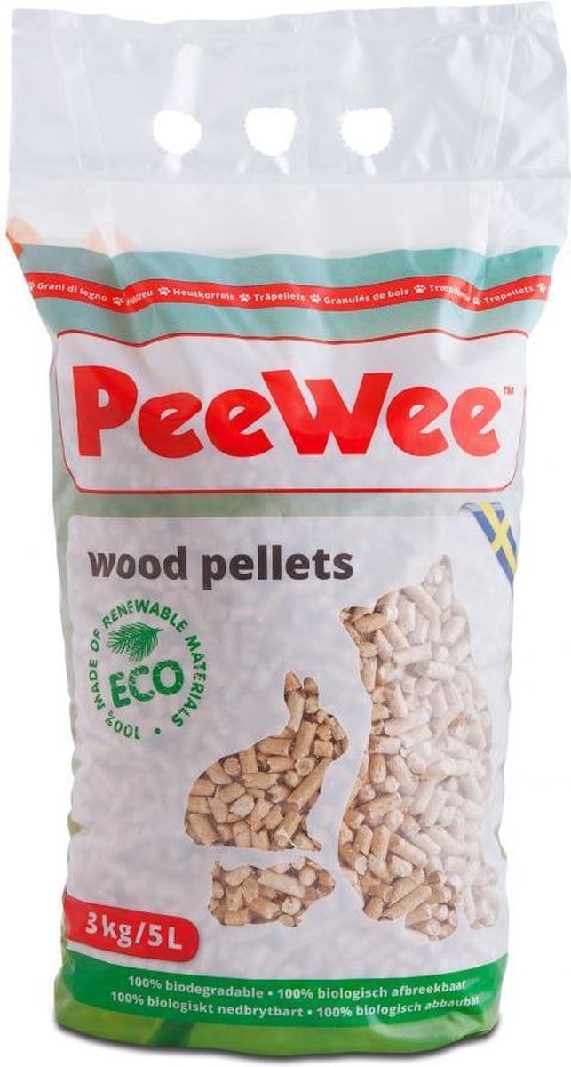 Peewee Houtkorrels - Kattenbakvulling - 3 kg - PeeWee