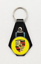 Sleutelhanger - Porsche - Leer - Leather - Metaal - Auto