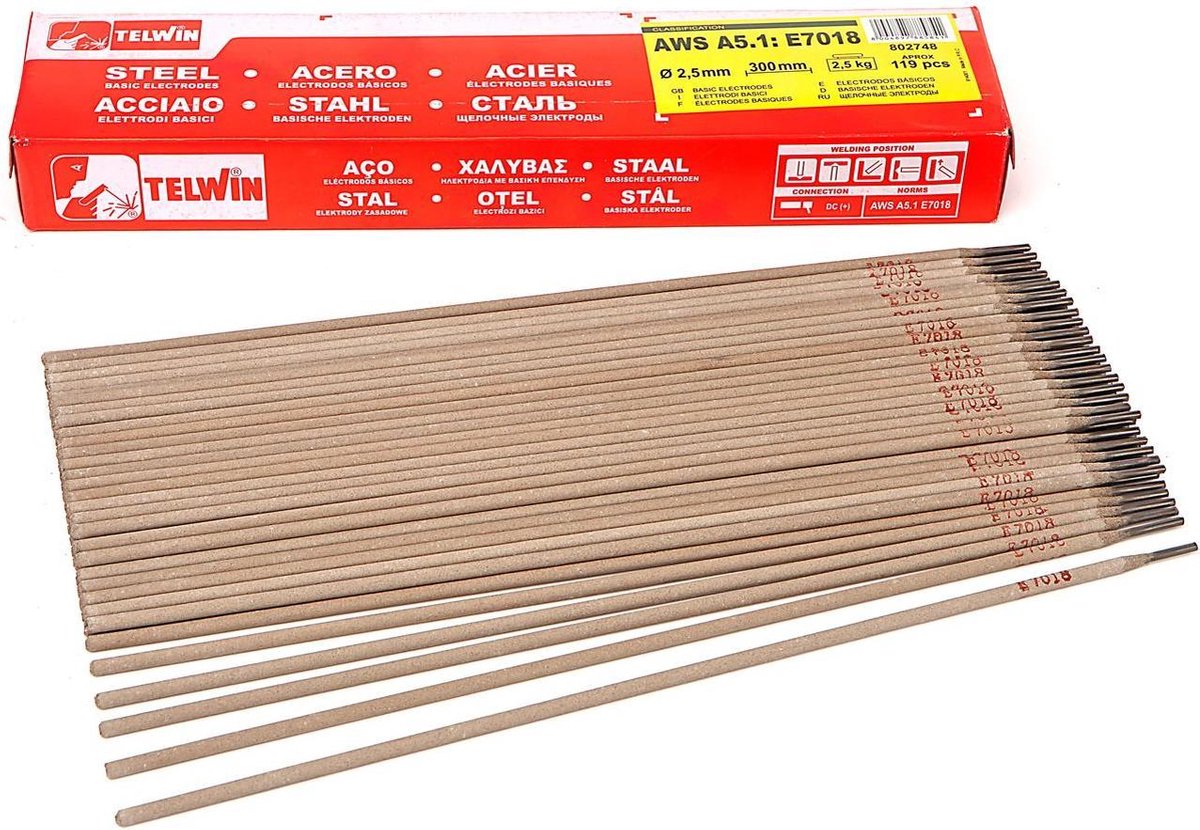 Telwin Basis Laselektroden E 7018 Ã˜ 3,2 x 350 mm 110 Stuks