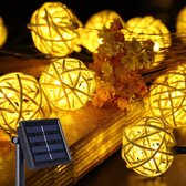 J-Pro Far West Lichtsnoer Buiten op Zonne-Energie - Solar Tuinverlichting - Buiten Lichtslinger - 50 LEDs Tuinverlichting Zonne-Energie - 5+2m - ø3cm