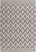 Kayoom laagpolig vloerkleed met geometrisch diamantontwerp 160 x 230 Taupe