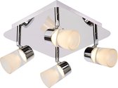 Lucide XANTO-LED - Plafondspot Badkamer - LED - 4x5W 3000K - IP21 - Chroom