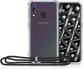 Hoesje voor Samsung Galaxy A40 met halsketting voor mobiele telefoon telefoontasje crossbody