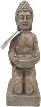 Boeddha beeld - Boeddha tuinbeeld - Boeddha met kaarslicht - Knielende Boeddha - Gouden Boeddha - 44 cm Boeddha Beeld - Verlichte Boeddha - Boeddha tuinbeeld - Boeddha woondecoratie - Rust in huis - Boeddha 17 x 15 x 44 cm (lxbxh)