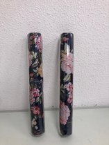 Cadeau versiering bloemenprint - set van 2 stuks