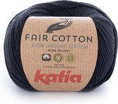 Katia Fair Cotton Zwart Kleurnr. 2 - 1 bol - biologisch garen - haakkatoen - amigurumi - ecologisch - haken - breien - duurzaam - bio - milieuvriendelijk - haken - breien - katoen