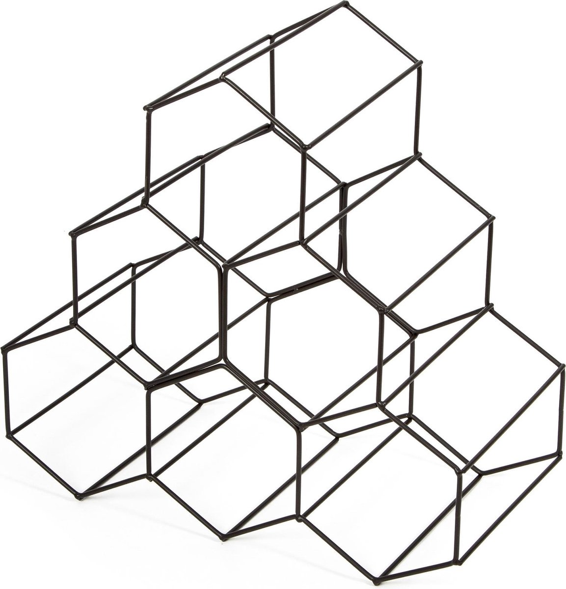 Compactor hexagon wijnrek - Zwart - Decoratief