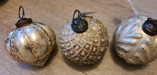 Vader fage Tien jaar Verscheidenheid Kerstbal oude look - zilver goud- set van 3 | bol.com