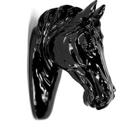 paardenhoofd wanddecoratie beeld - zwart