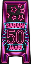Sarah Warning Sign 50 jaar Neon 62,5cm