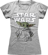 Star Wars : Mandalorian, The - Child Sketch Fitted T-Shirt Grijs M