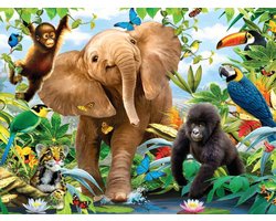 Rubye® Diamond Painting Volwassenen - Diamond Painting Kinderen -  Jungle Dieren - 30x40cm