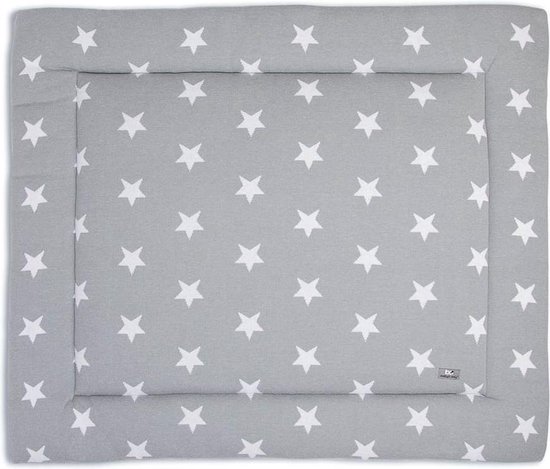 Baby's Only Gebreid boxkleed Star - Parklegger - Speelkleed - Grijs/Wit - 85x100 cm - Extra dik - Boxmatras - Tweezijdig te gebruiken