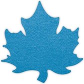 Herfstblad vilt onderzetters - Lichtblauw - 6 stuks - 10 x 10 cm - Tafeldecoratie - Glas onderzetter - Cadeau - Woondecoratie - Woonkamer - Tafelbescherming - Onderzetters Voor Gla