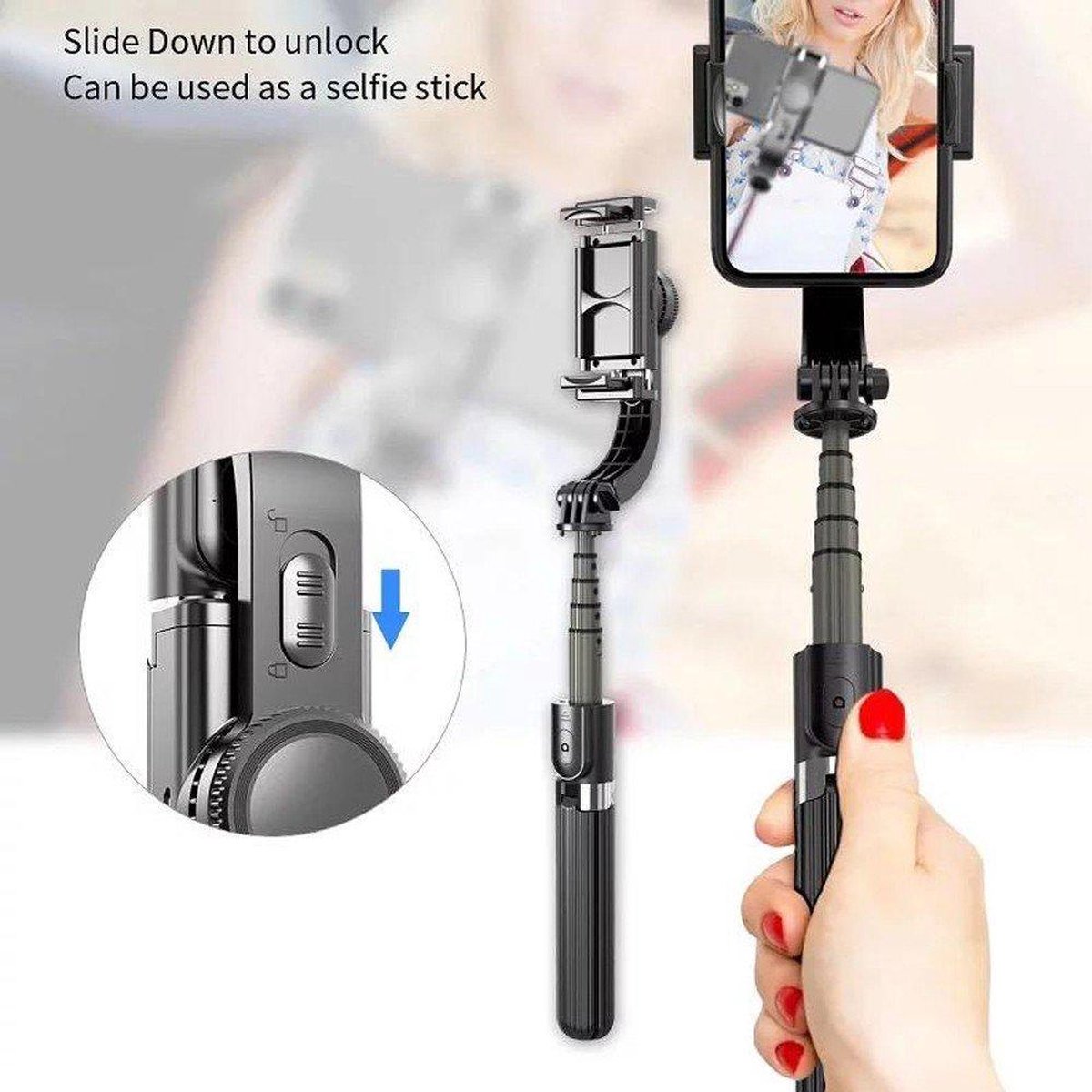 Comment Fonctionne Commande Du Selfie Stick Schema Electriqiue Stabilisateur de poignée portable L08 Selfie Stick Universal - Trépied - SelfieStick -... | bol.com