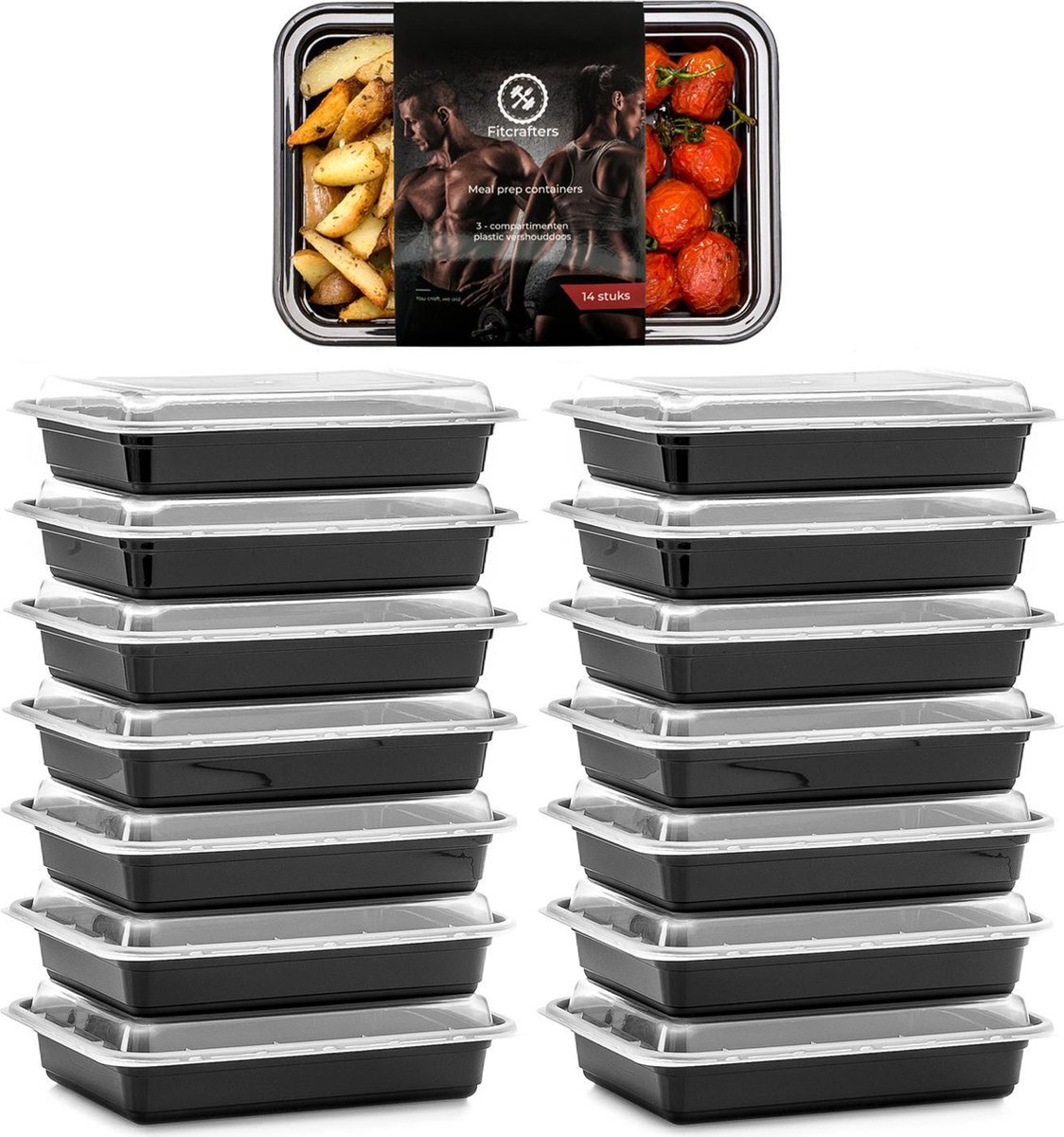 Meal Prep Bakjes - 14 stuks - 1 compartiment - Lunchbox - Diepvriesbakjes  -... | bol.com