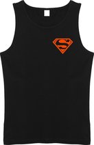 Zwarte Tanktop sportshirt Size L met Oranje logo “ Superman”