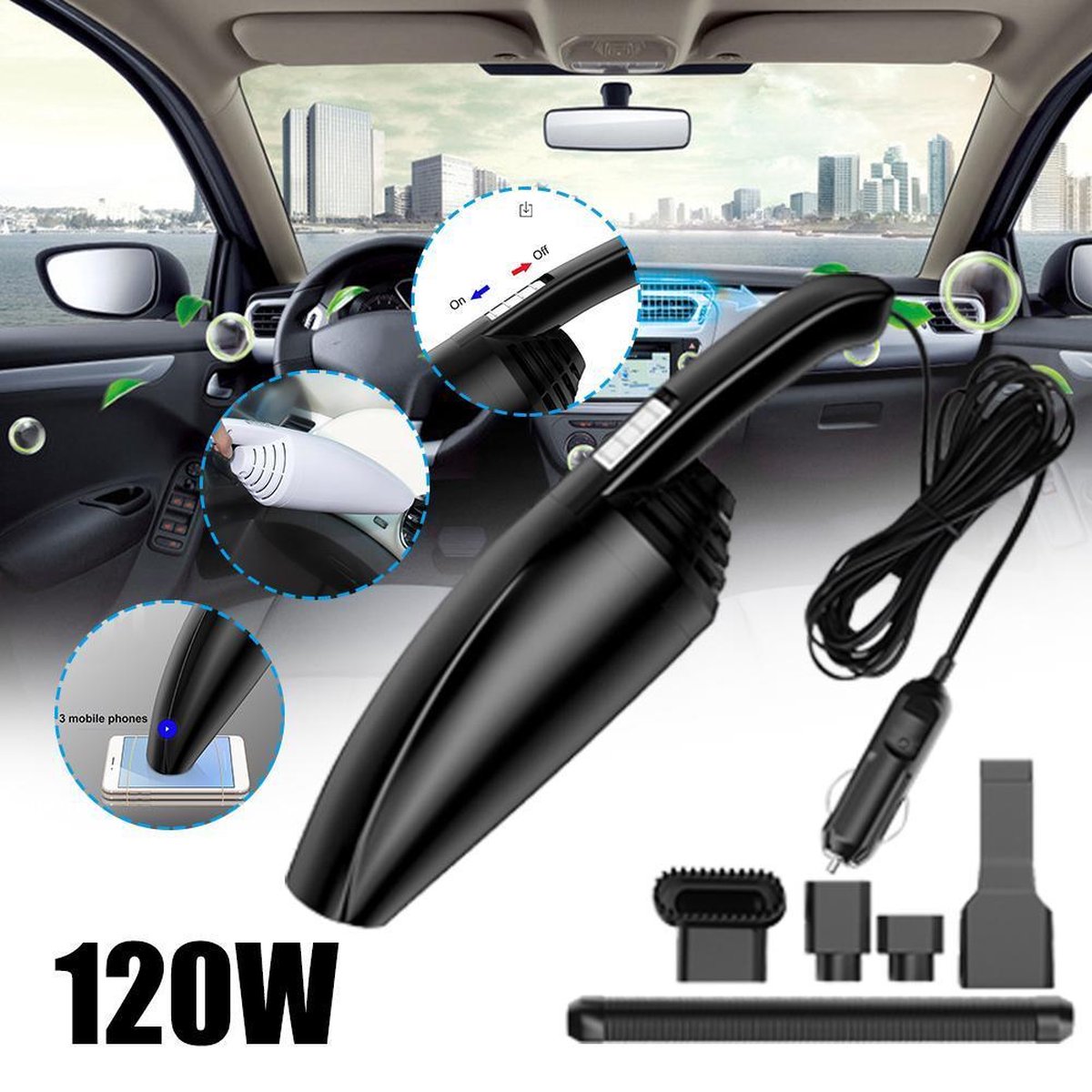 DL Auto Stofzuiger Draagbare Handheld Nat Droog - afbeelding 2