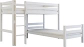 Mobi furniture Emil kinderbed jeugdbed hoogslaper stapelbed 200 x 90 wit