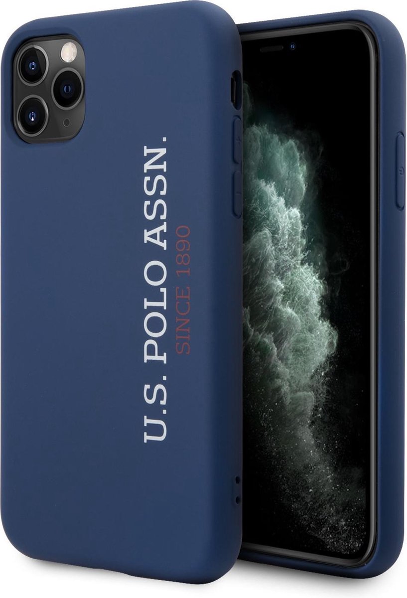US Polo Apple iPhone 11 Blauw Backcover hoesje - verticaal Logo