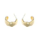 Boucles Gold Boucles d'oreilles Gold Ring - S925 argent avec or 18 carats