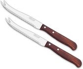 2x couteaux à fromage en acier inoxydable 20 cm - Matériel de cuisine - Couteaux à fromage / couteaux de cuisine avec pointe de fourchette